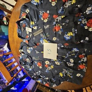 Banana Republic Men's Floral Shirt - Black